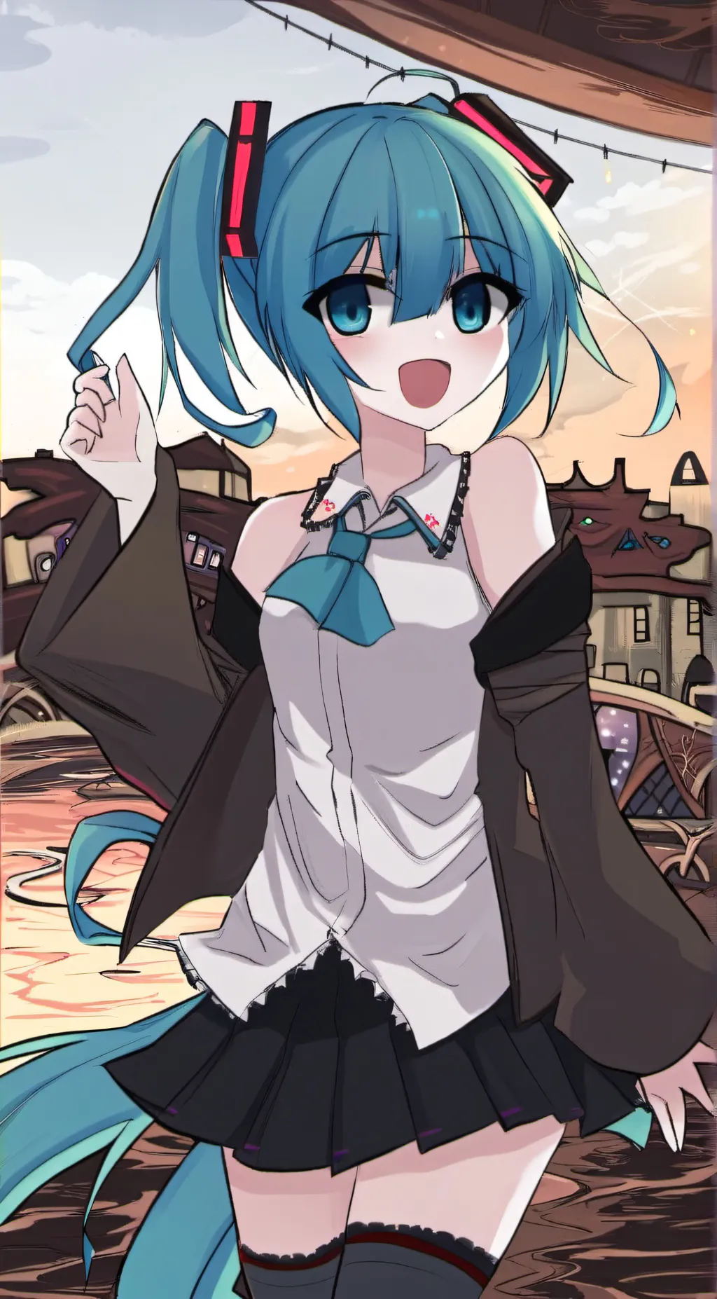 ai character: Hatsune Miku  background