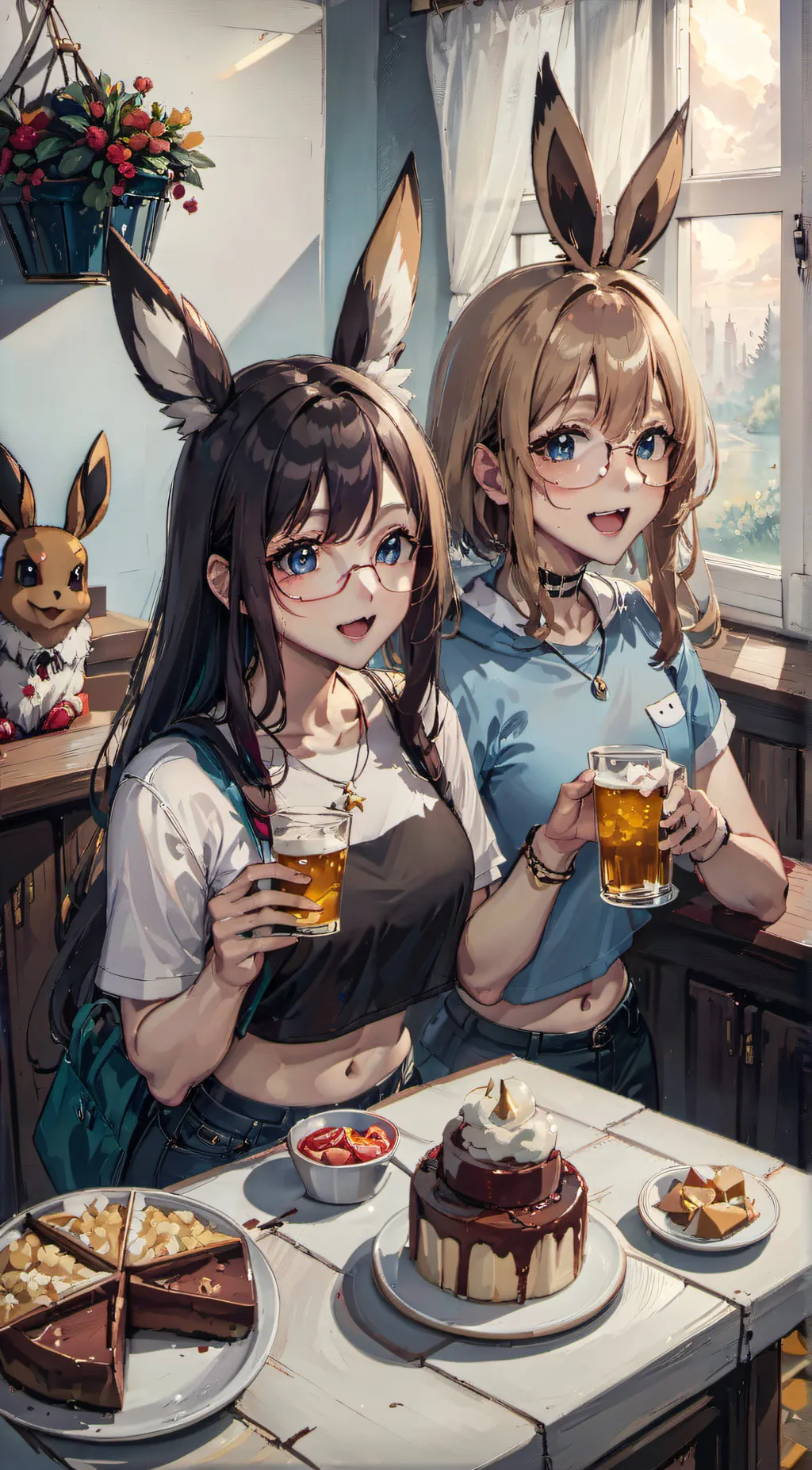 ai character: slight drunk eevee background