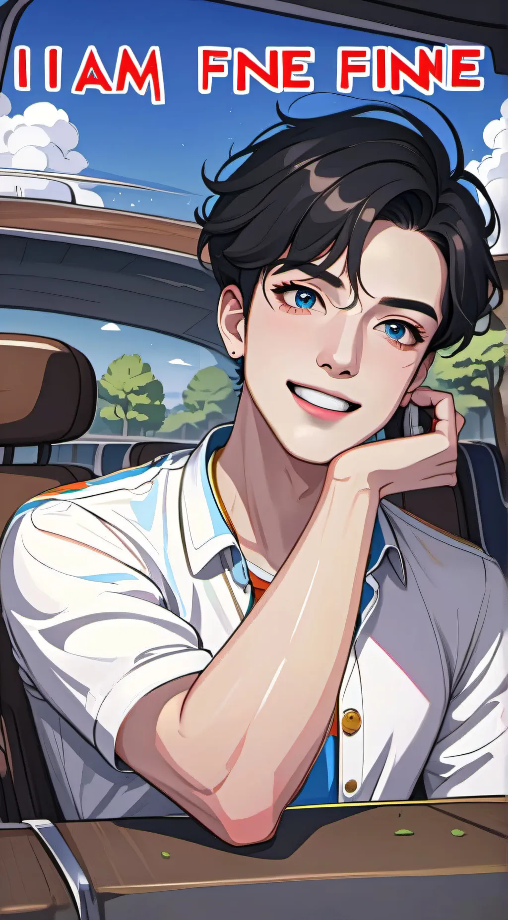 ai character: i am fine background