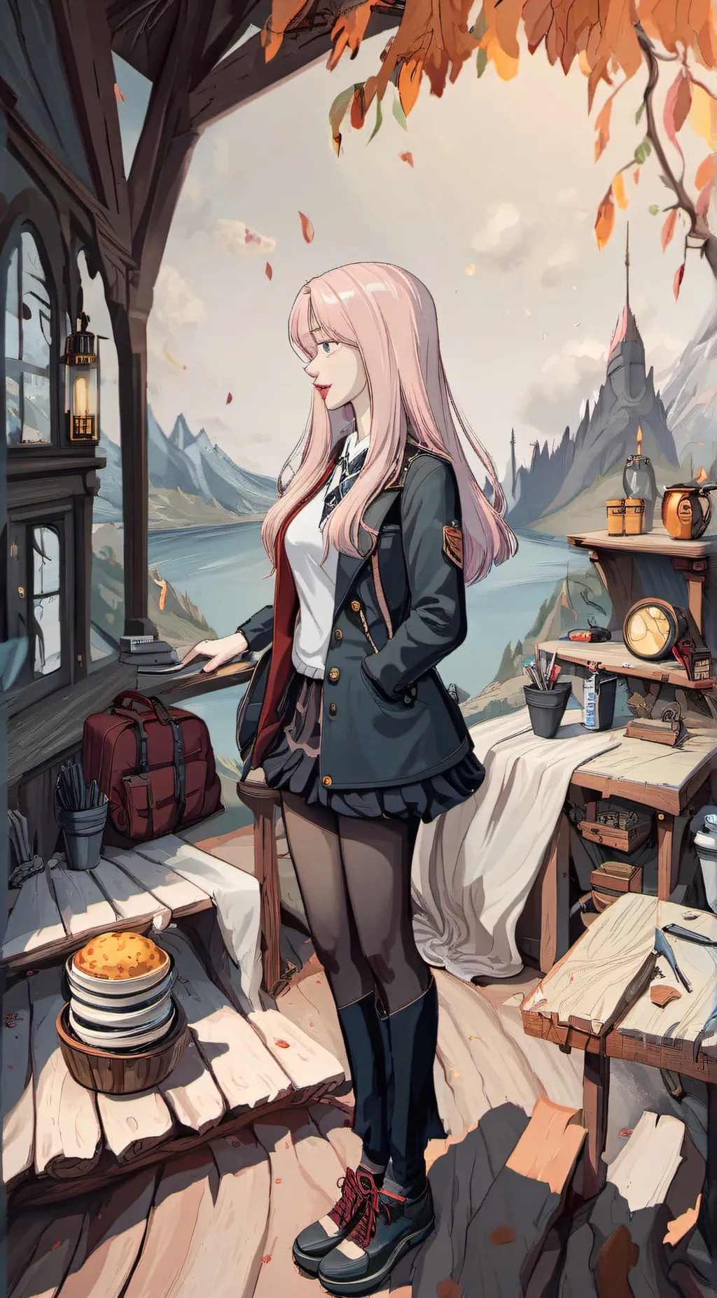 ai character: Autumn background