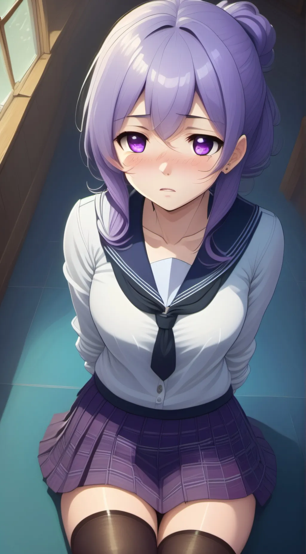 ai character: Violet background