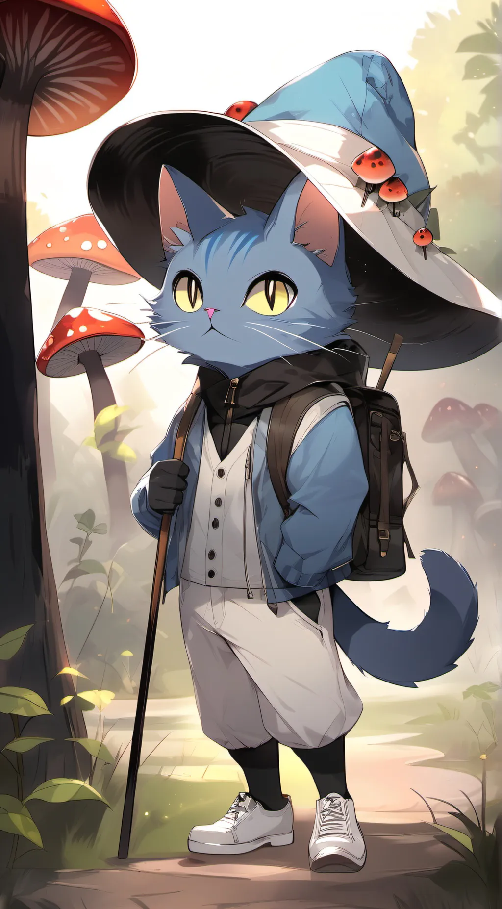 ai character: Cool Smurf Cat background