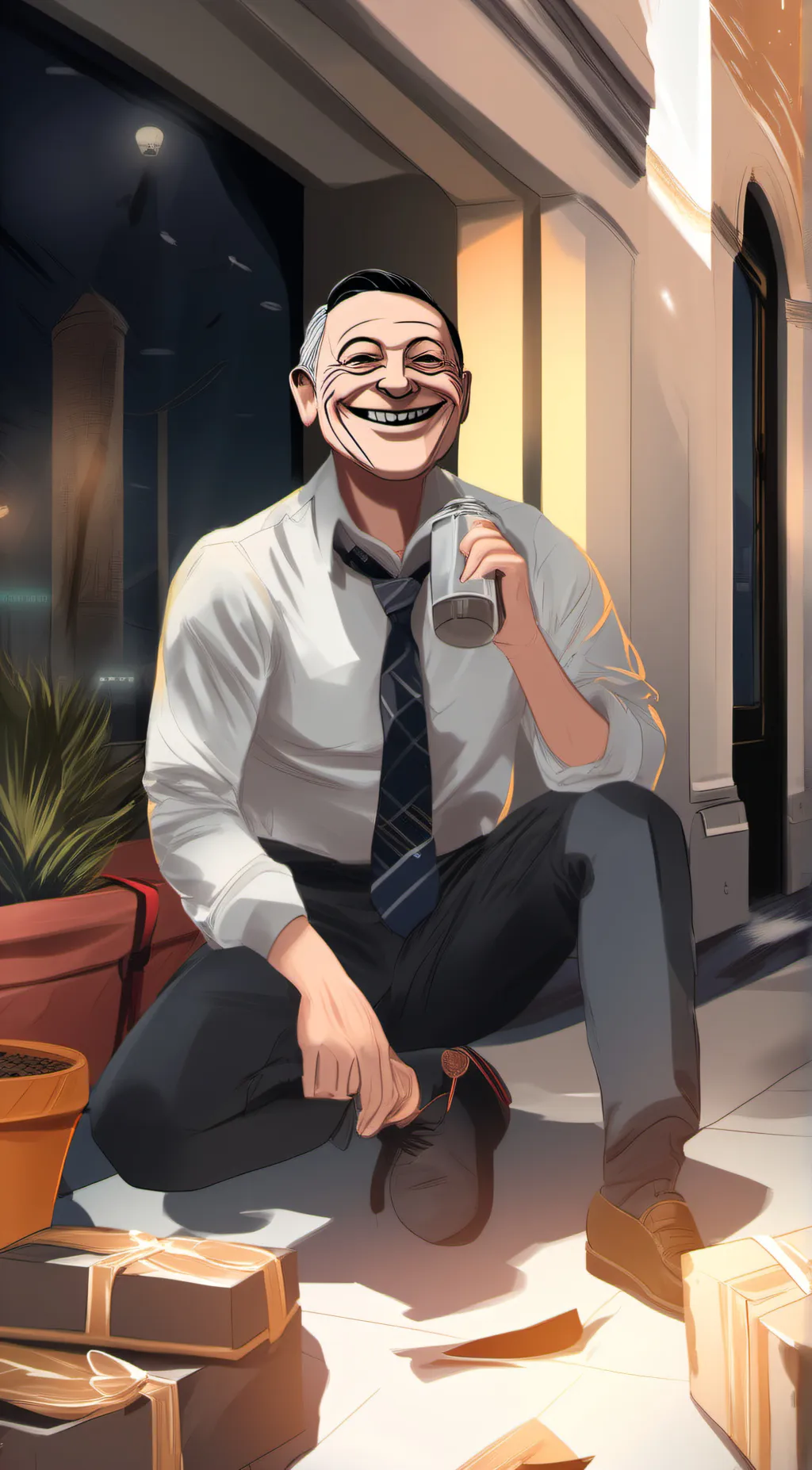 ai character: troll face  background