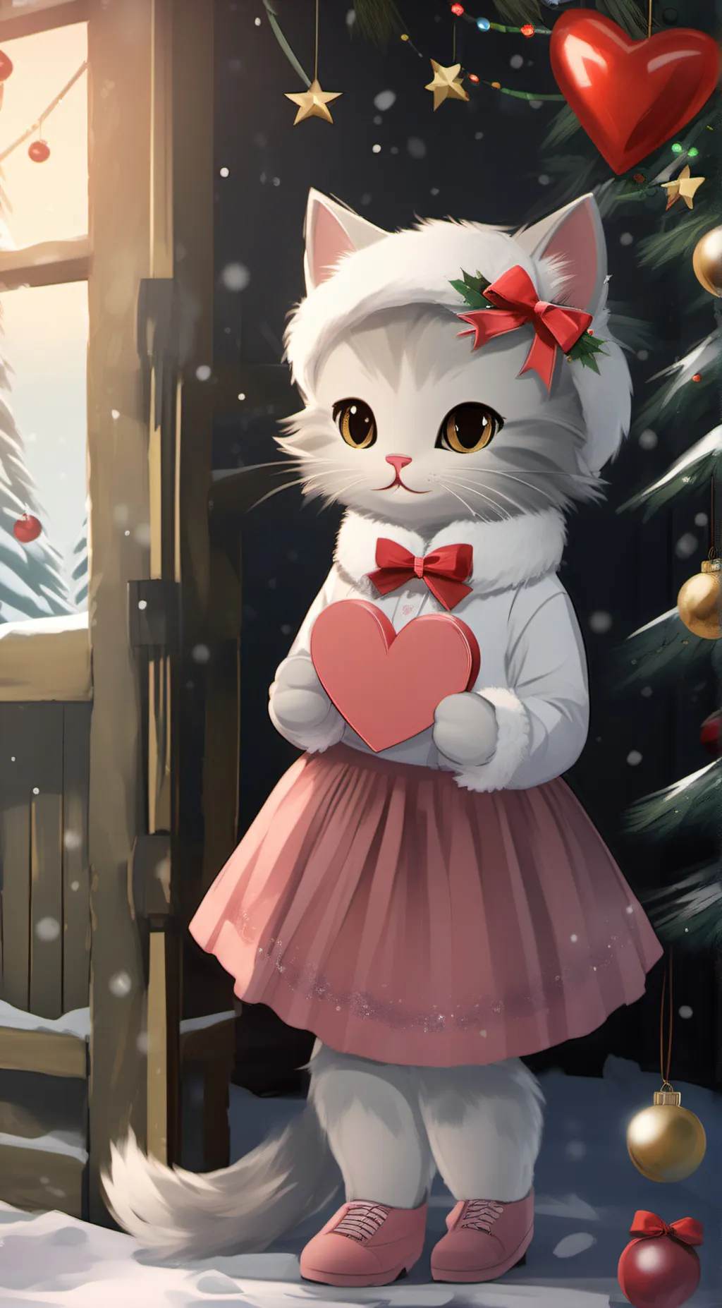 ai character: little kitty 🌲 background
