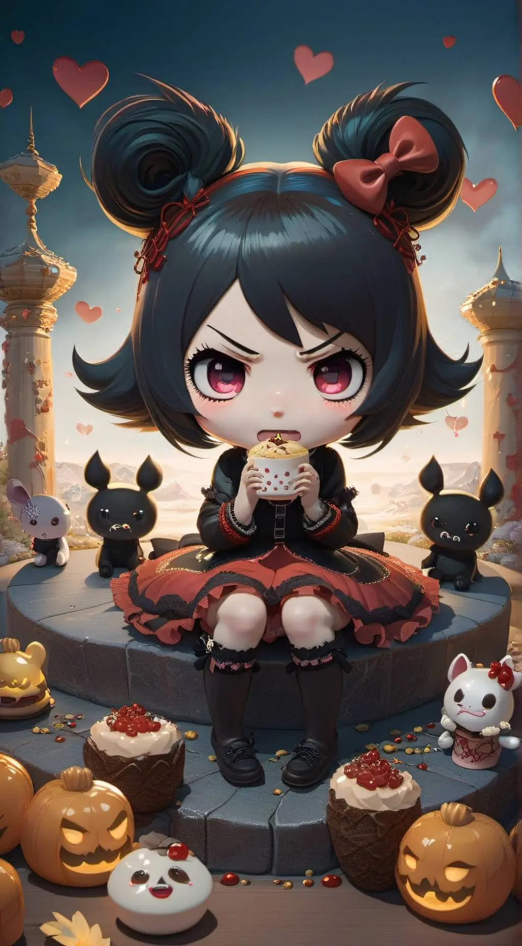 ai character: Kuromi background
