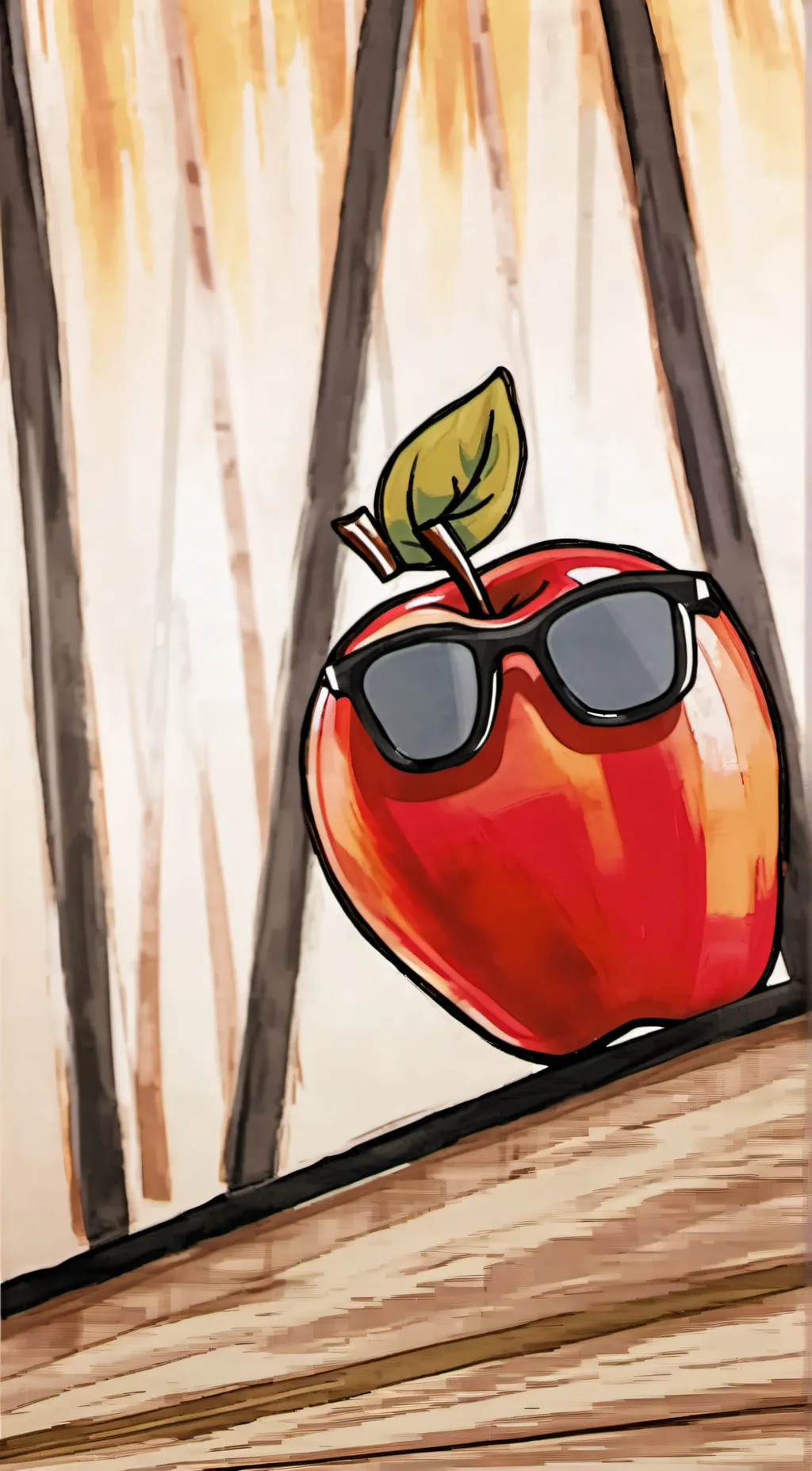 ai character: Mr Apple background