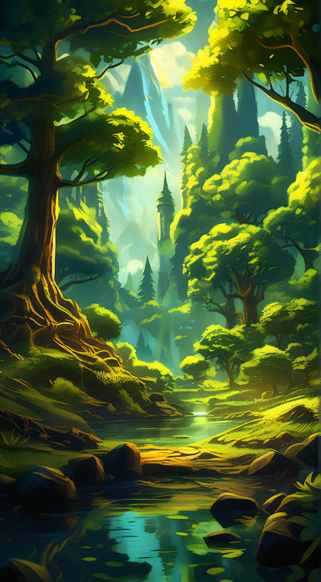 ai character: Tree background