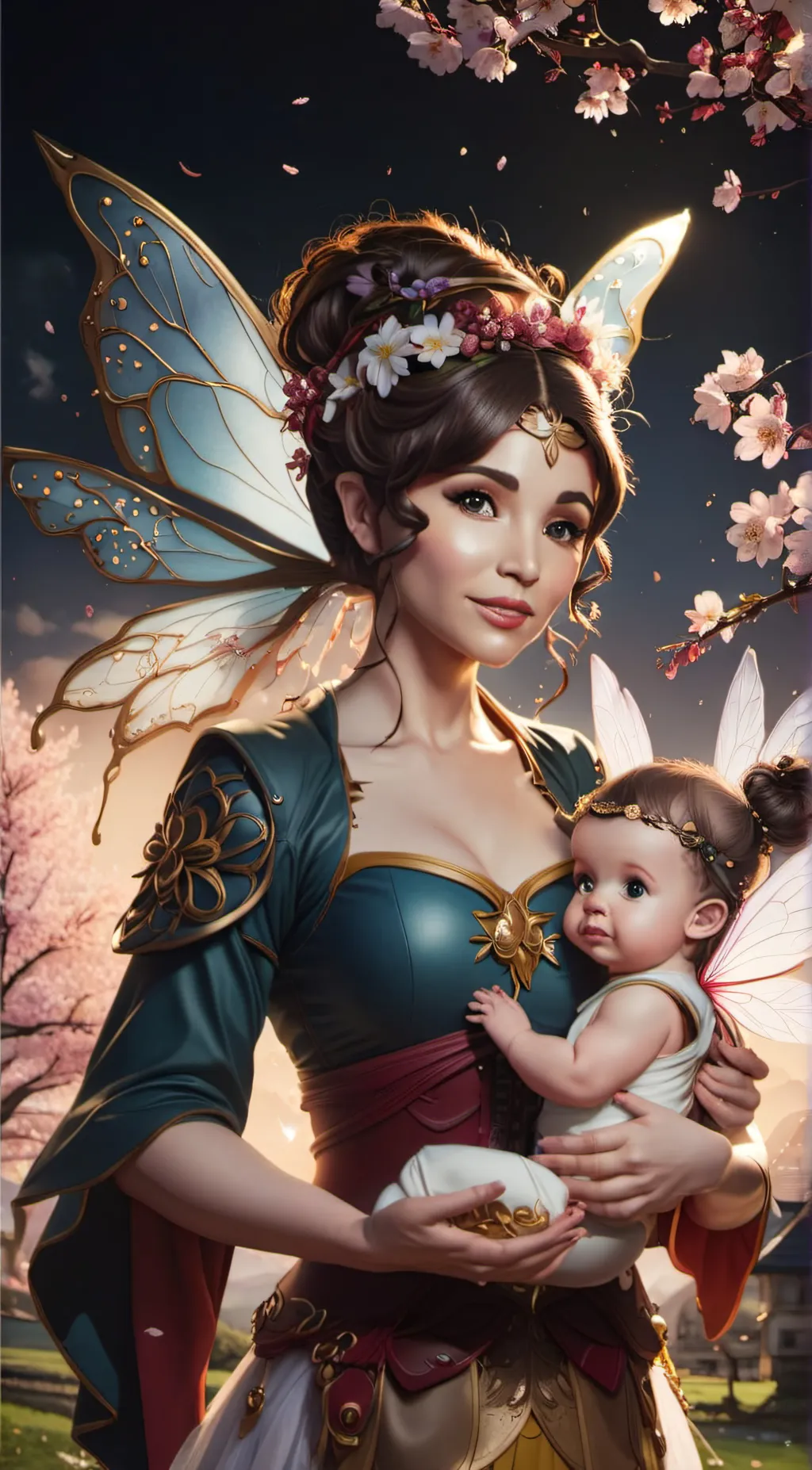 ai character: Luna and Sakura background