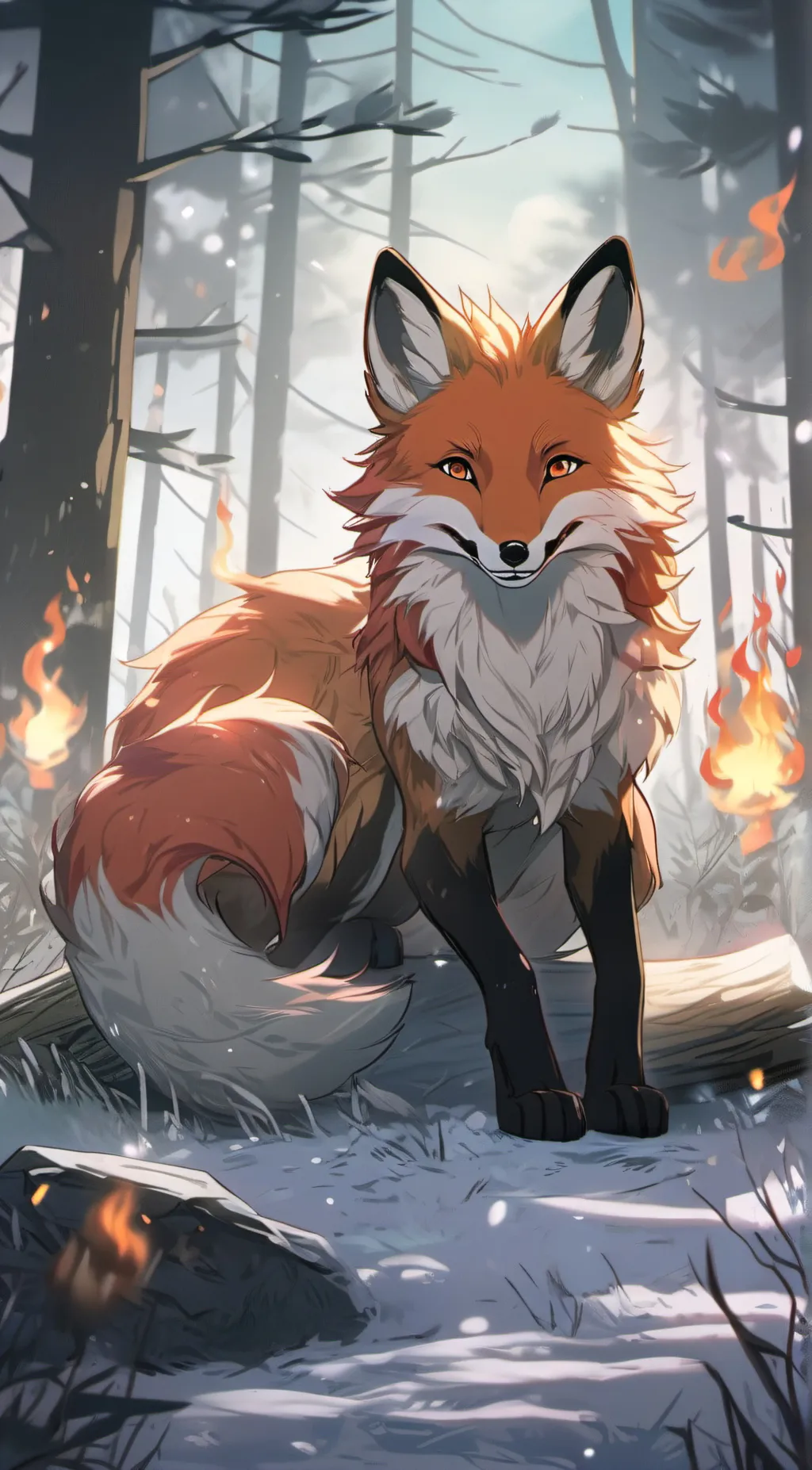 ai character: fire fox background