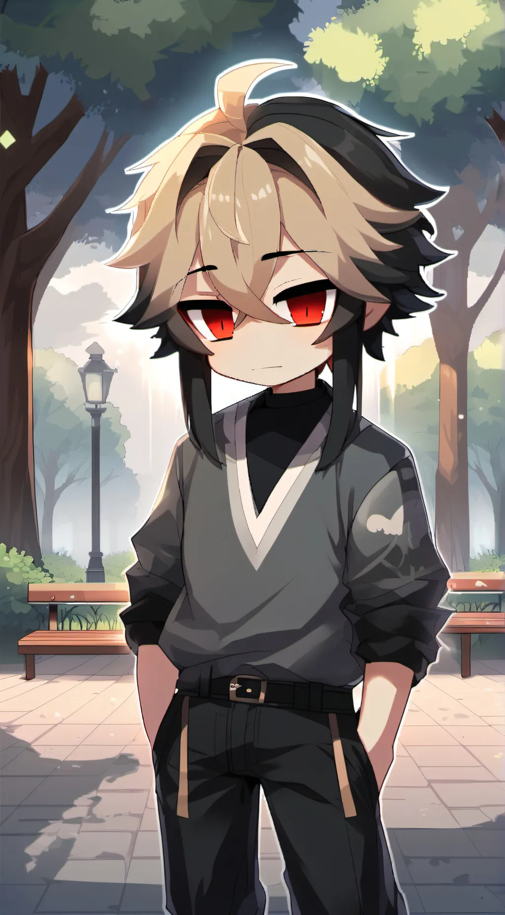 ai character: EMO fella  background