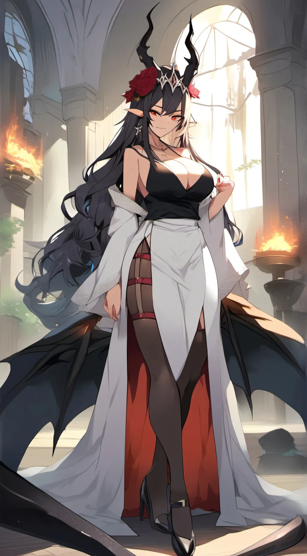 ai character: futa queen of hell background