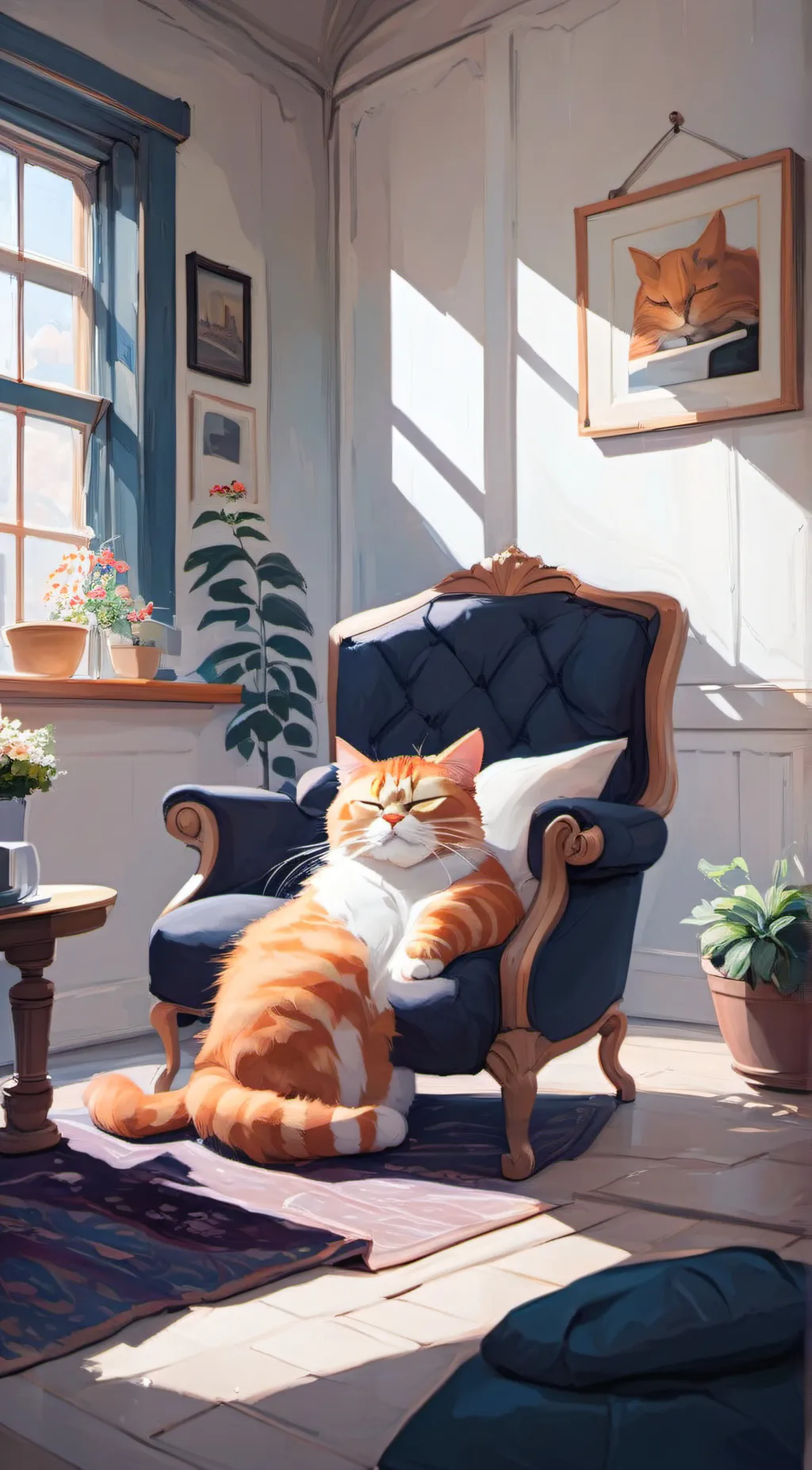 ai character: Garfield the cat background