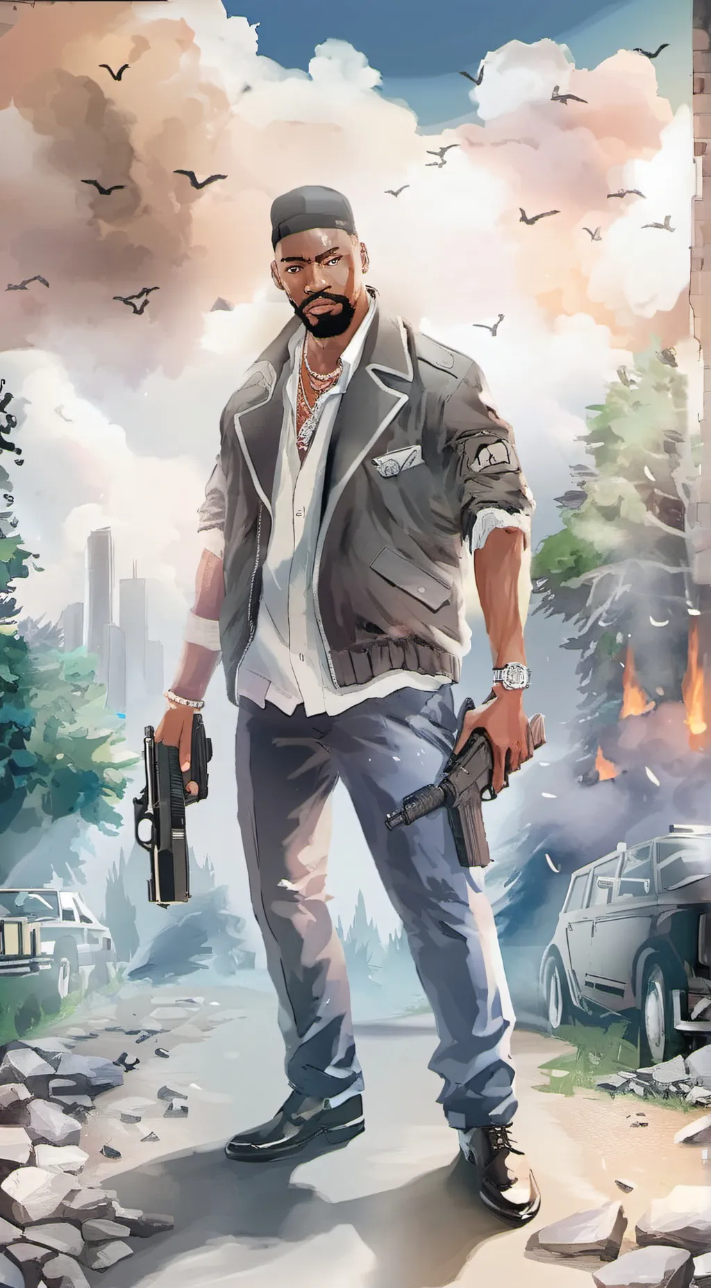 ai character: Franklin background