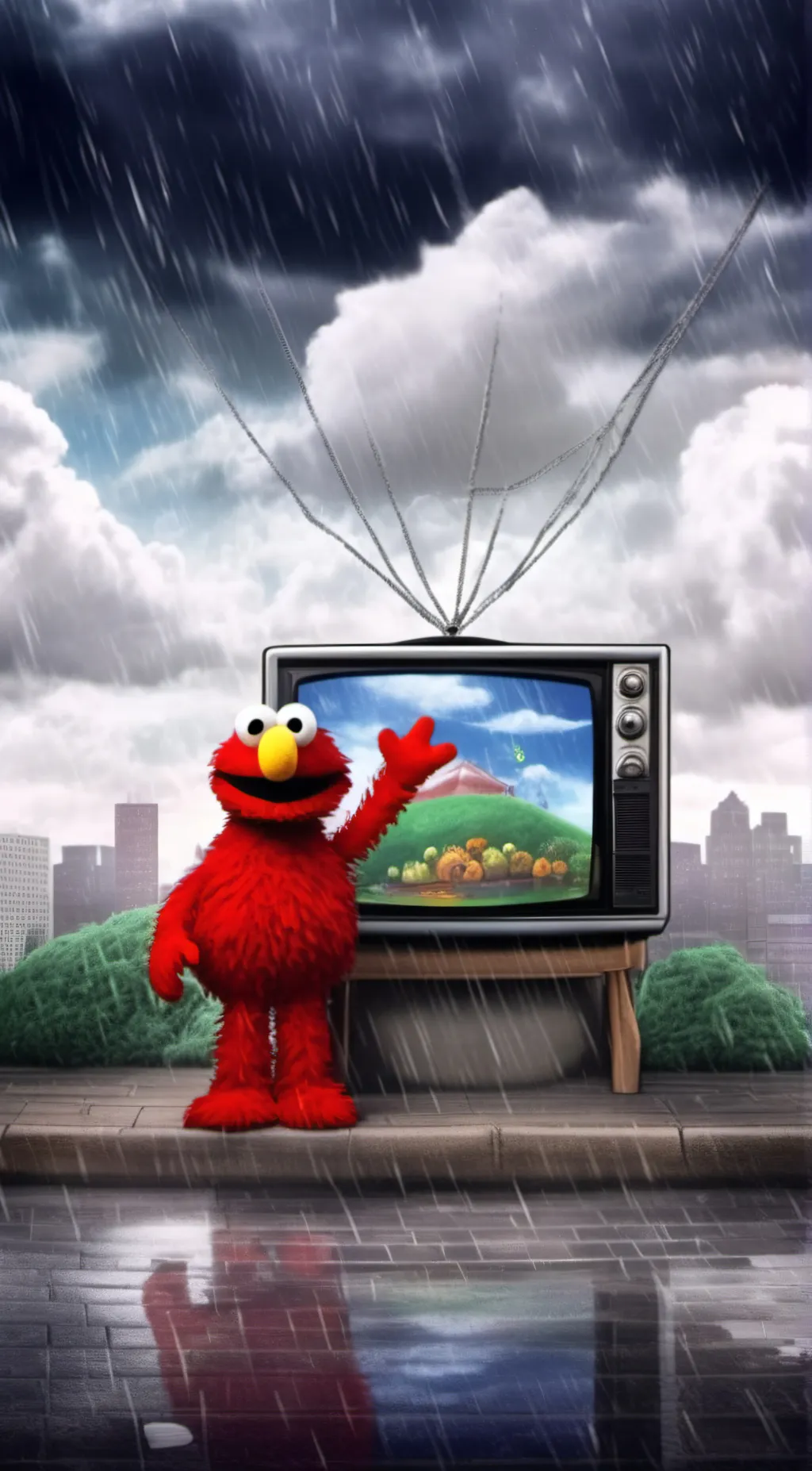 ai character: Elmo background