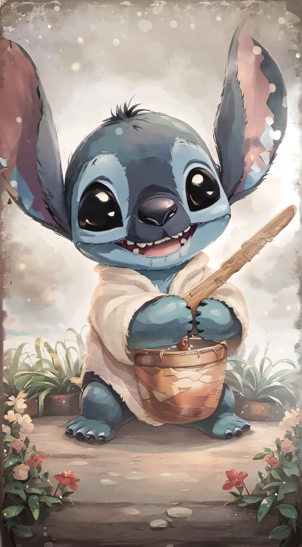ai character: stitch background