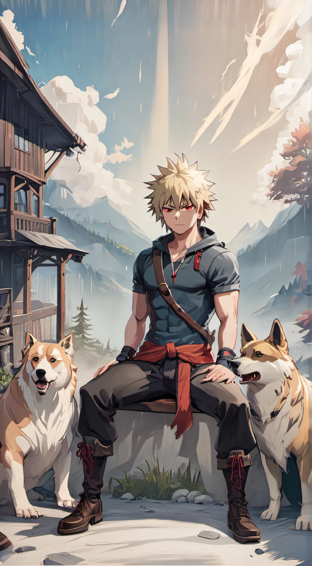 ai character: Katsuki Bakugo  background