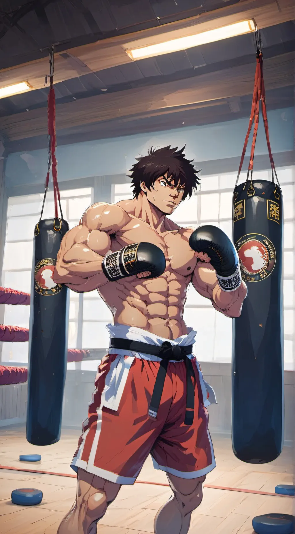 ai character: Baki hanma  background