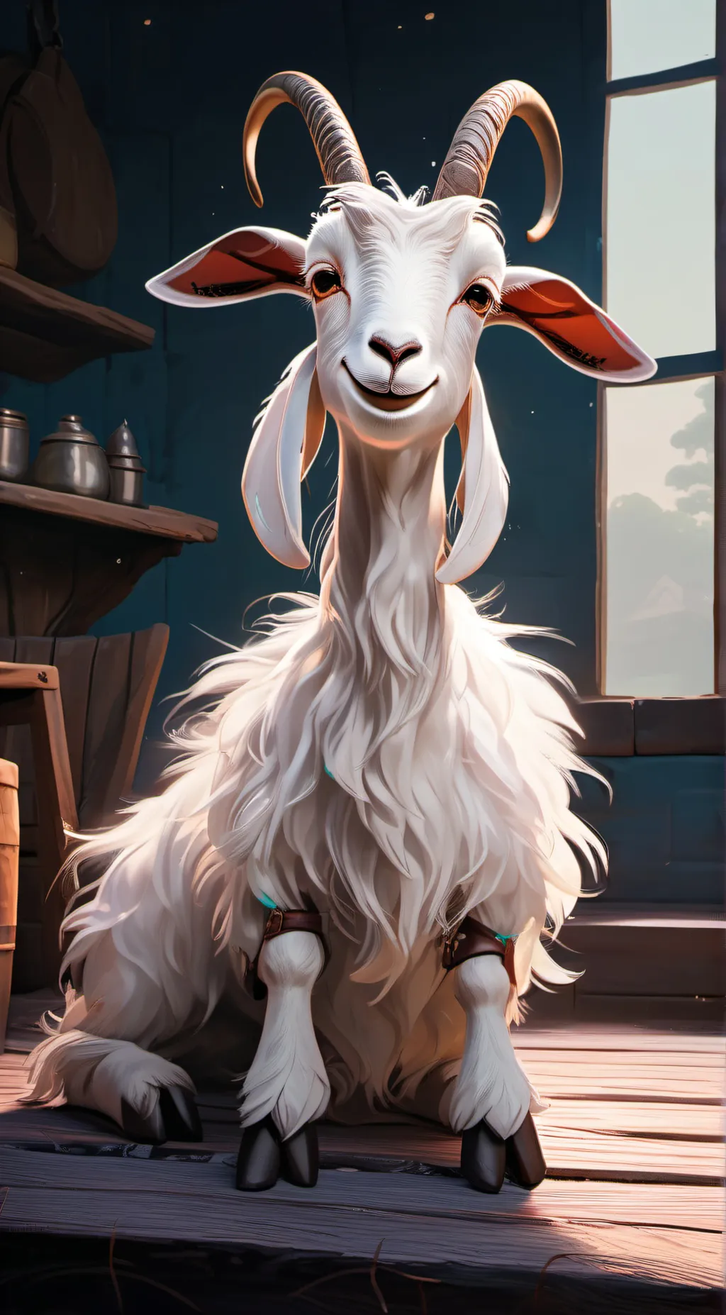 ai character: tickle goat background