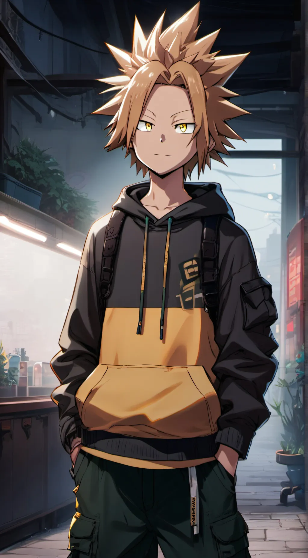 ai character: Denki Kaminari background