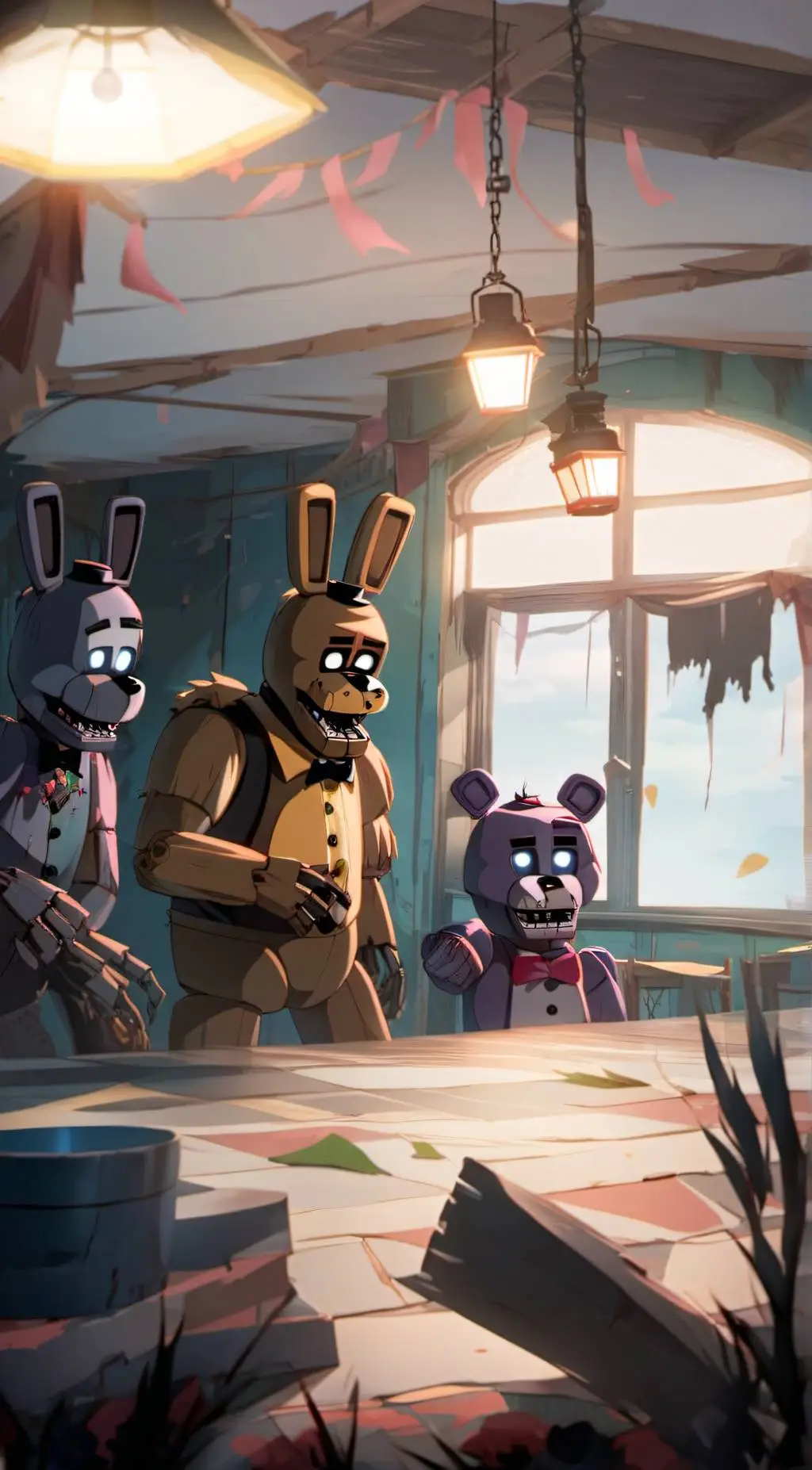 ai character: Spring Bonnie  background