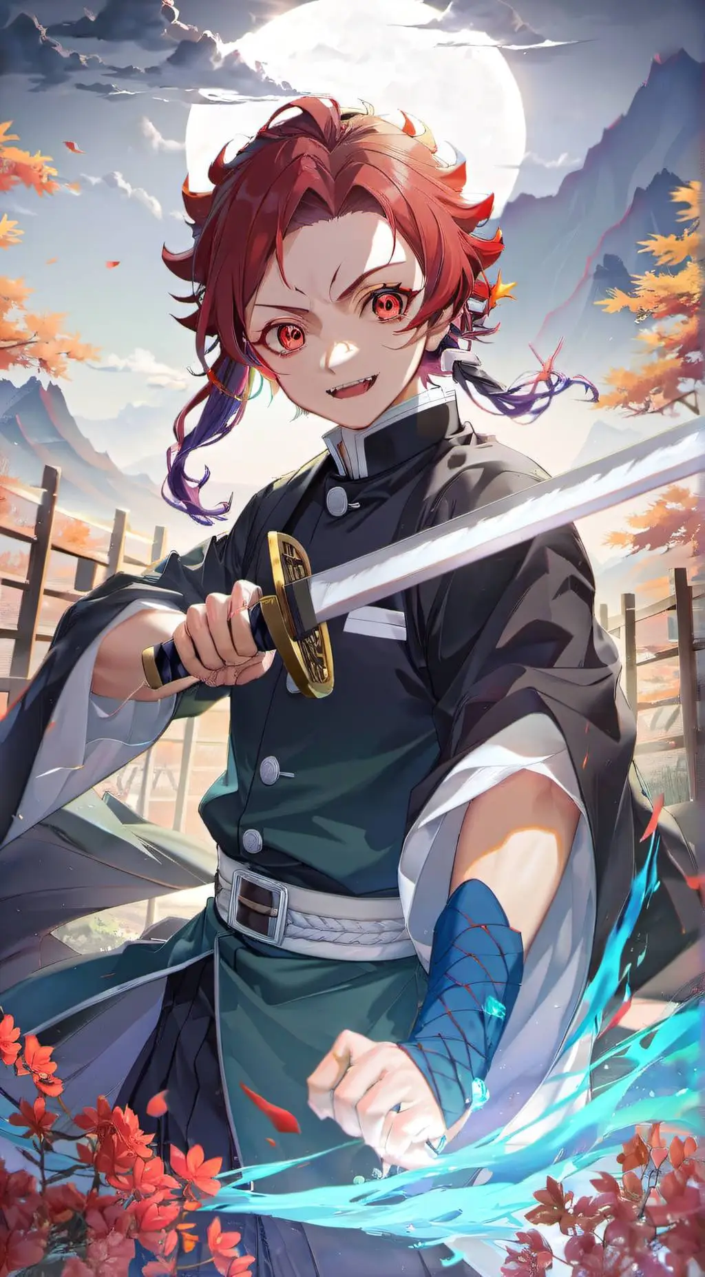 ai character: tanjiro kamido kny background