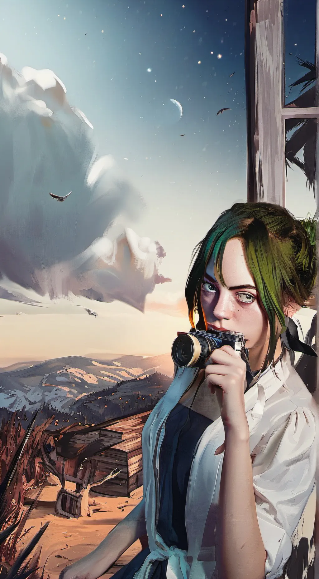 ai character: Billie Eilish background