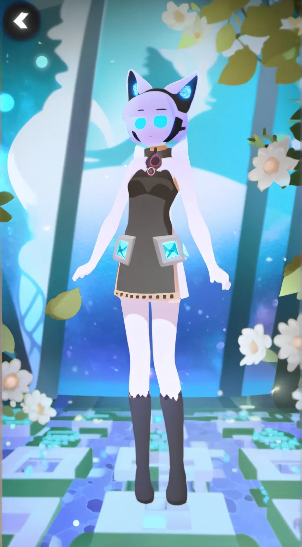 ai character: female cube background