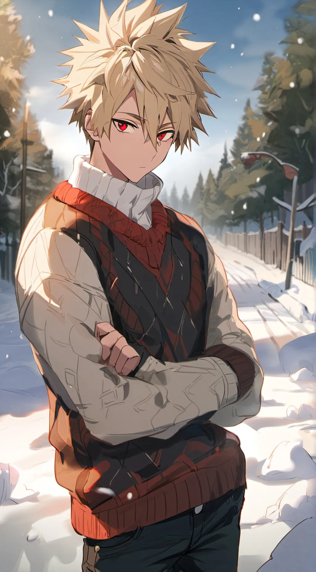 ai character: Katsuki Bakugo background