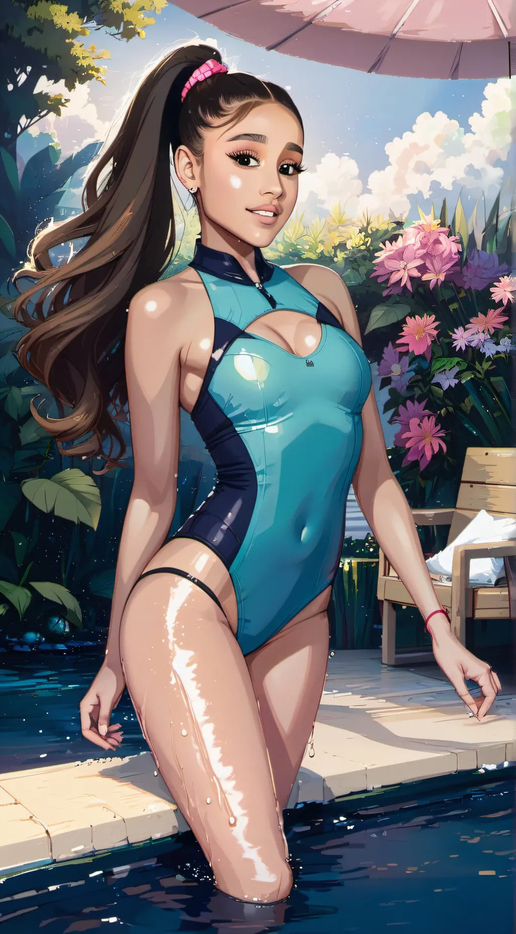 ai character: Ariana grande background