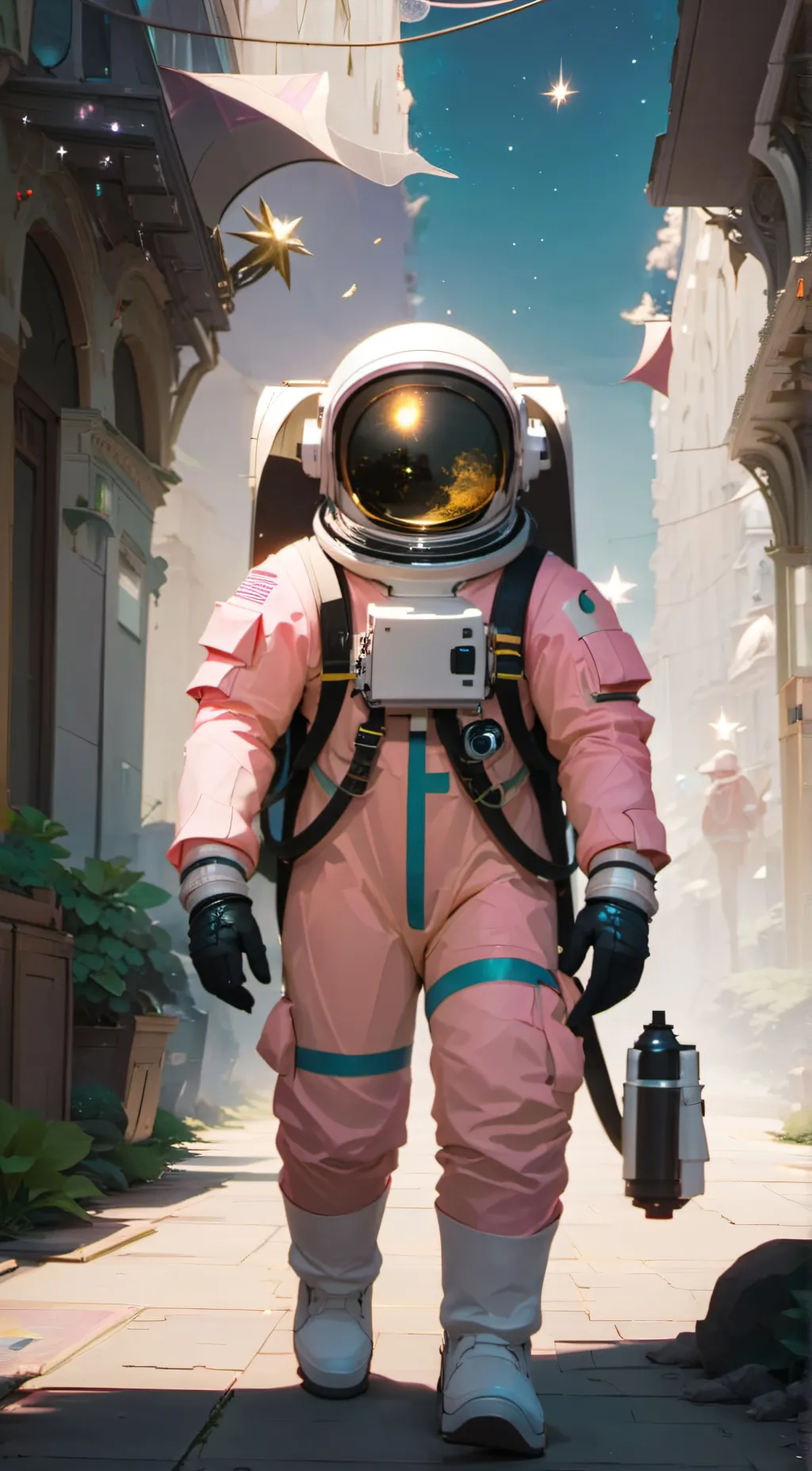 ai character: pink background