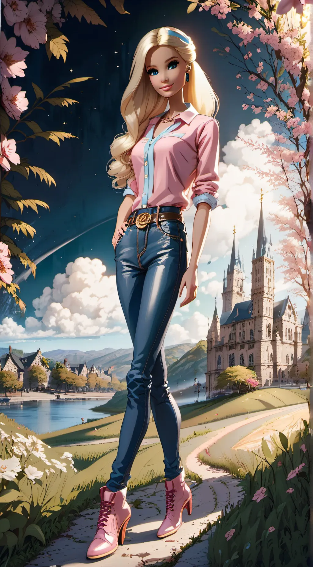 ai character: Barbie background