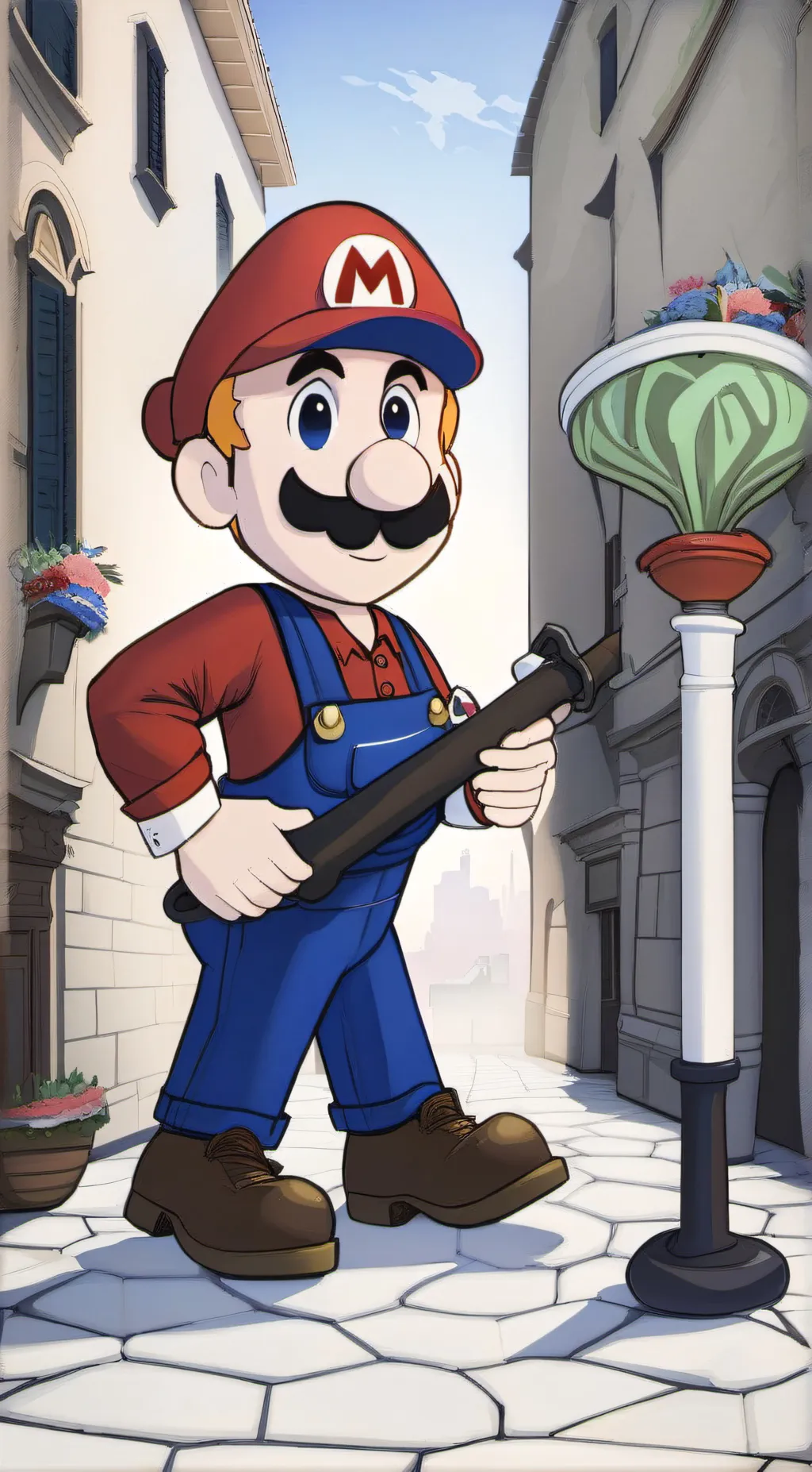 ai character: mario  background