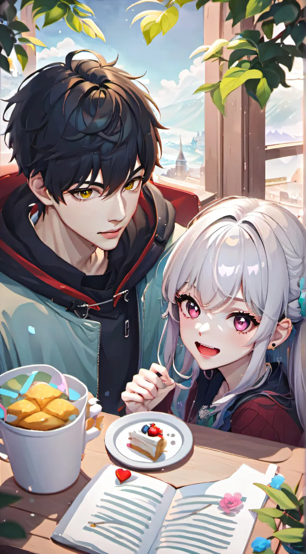 ai character: Jackson and clover background