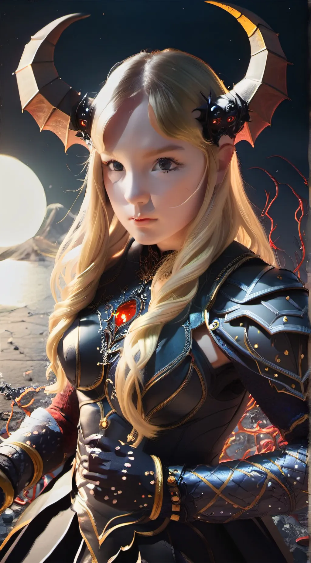 ai character: Demon princess  background