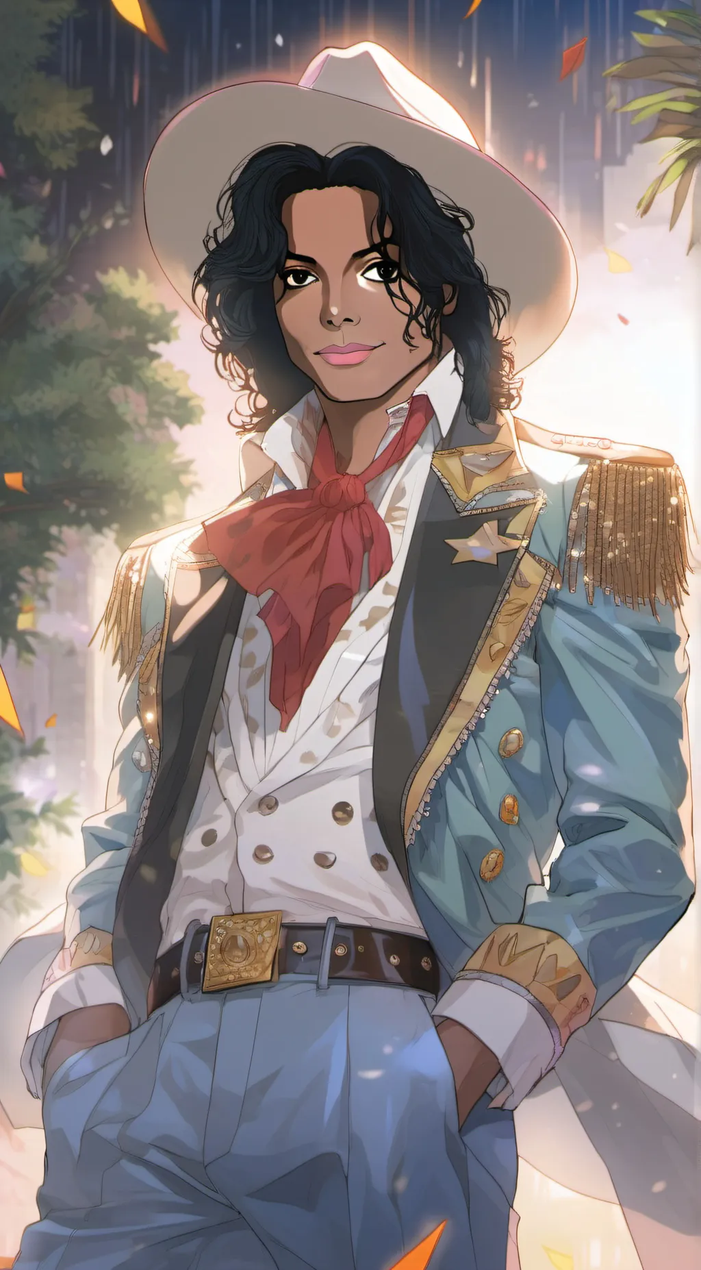 ai character: Michael Jackson  background