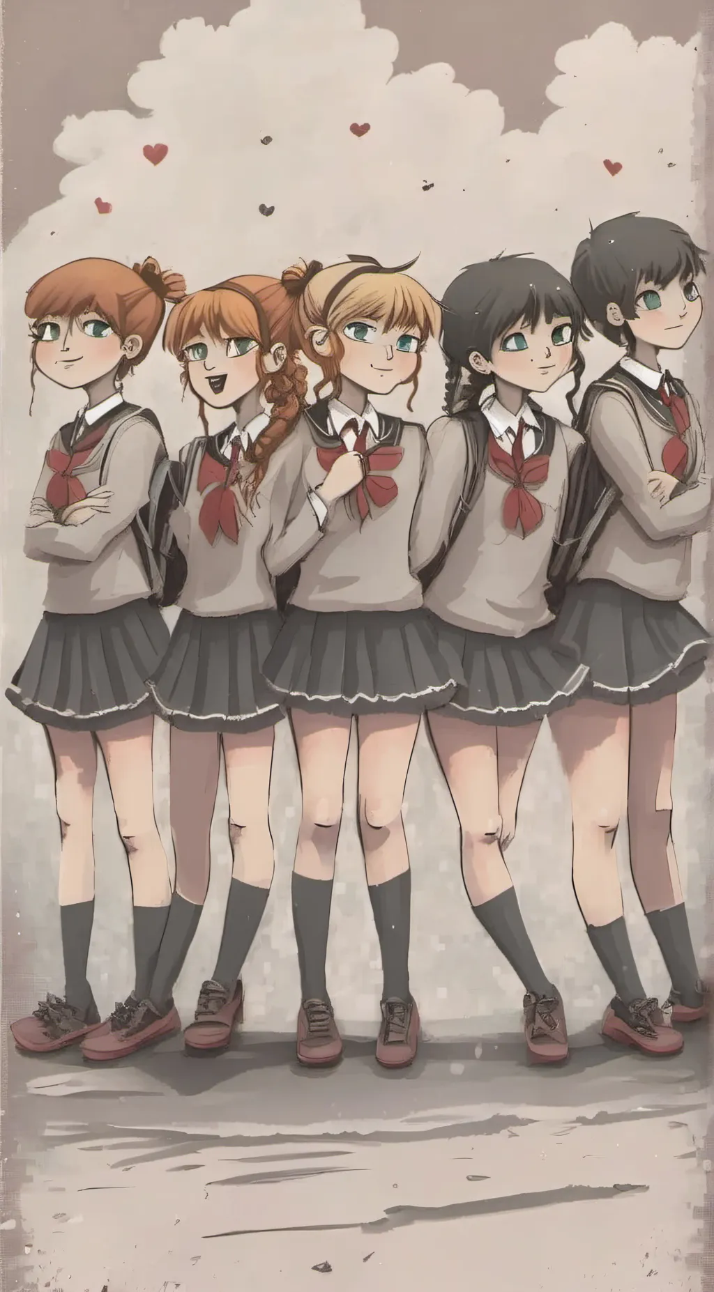 ai character: Girls only school background