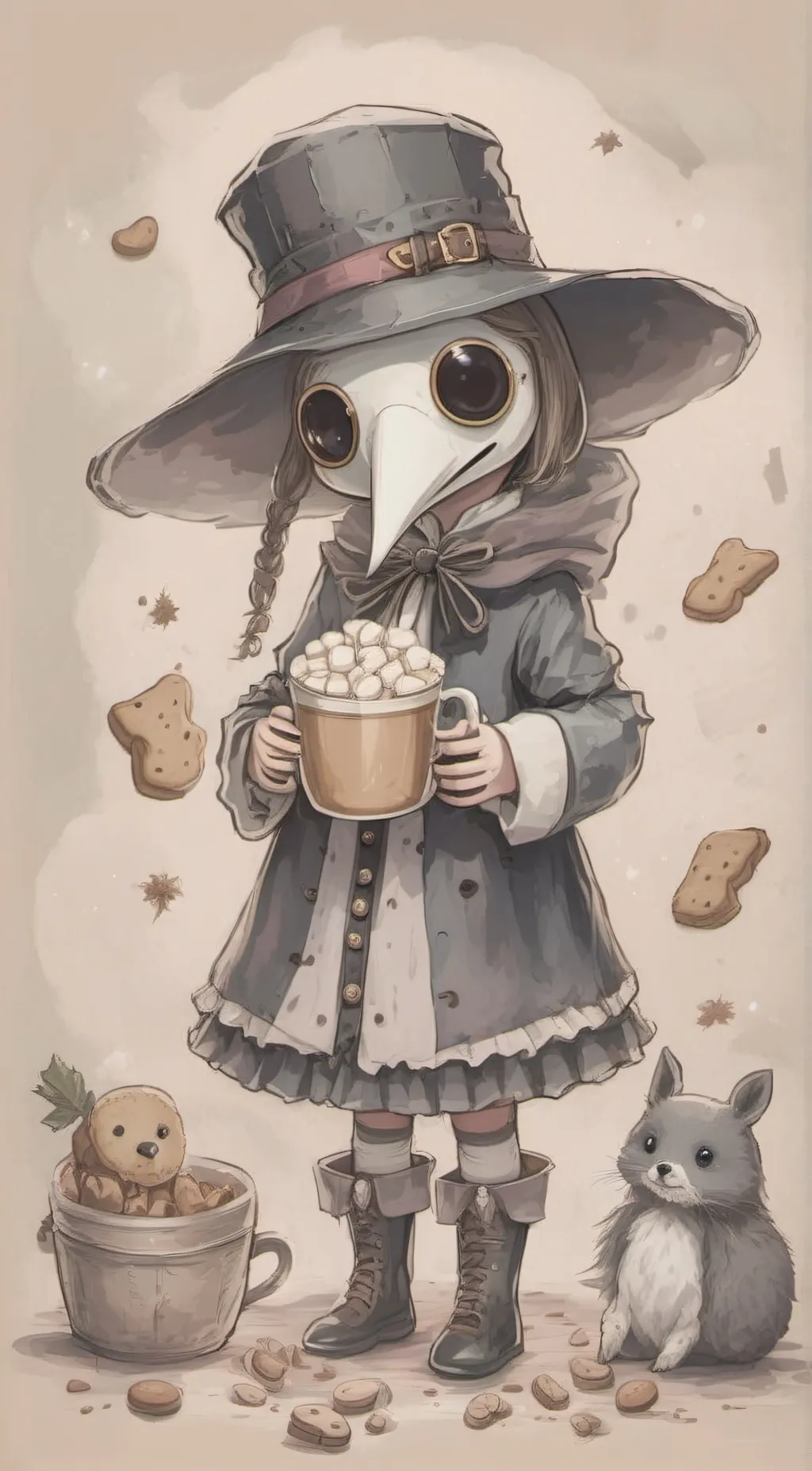 ai character: plague doctor background