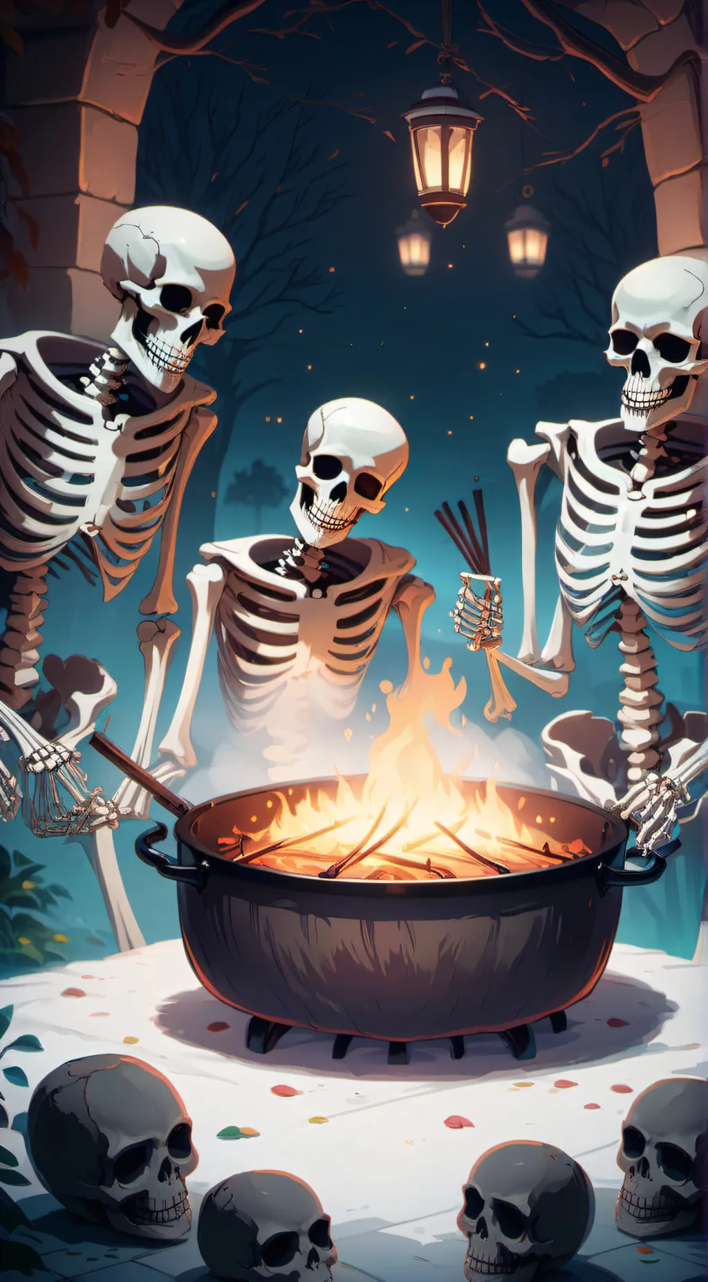 ai character: Skeletons background