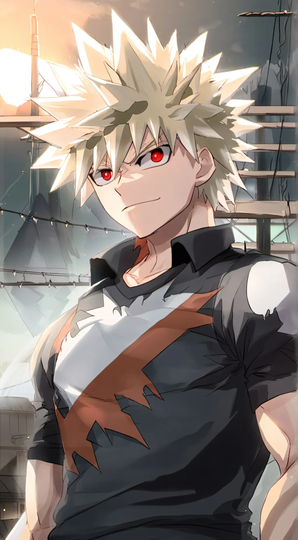 ai character: Katsuki Bakugo background