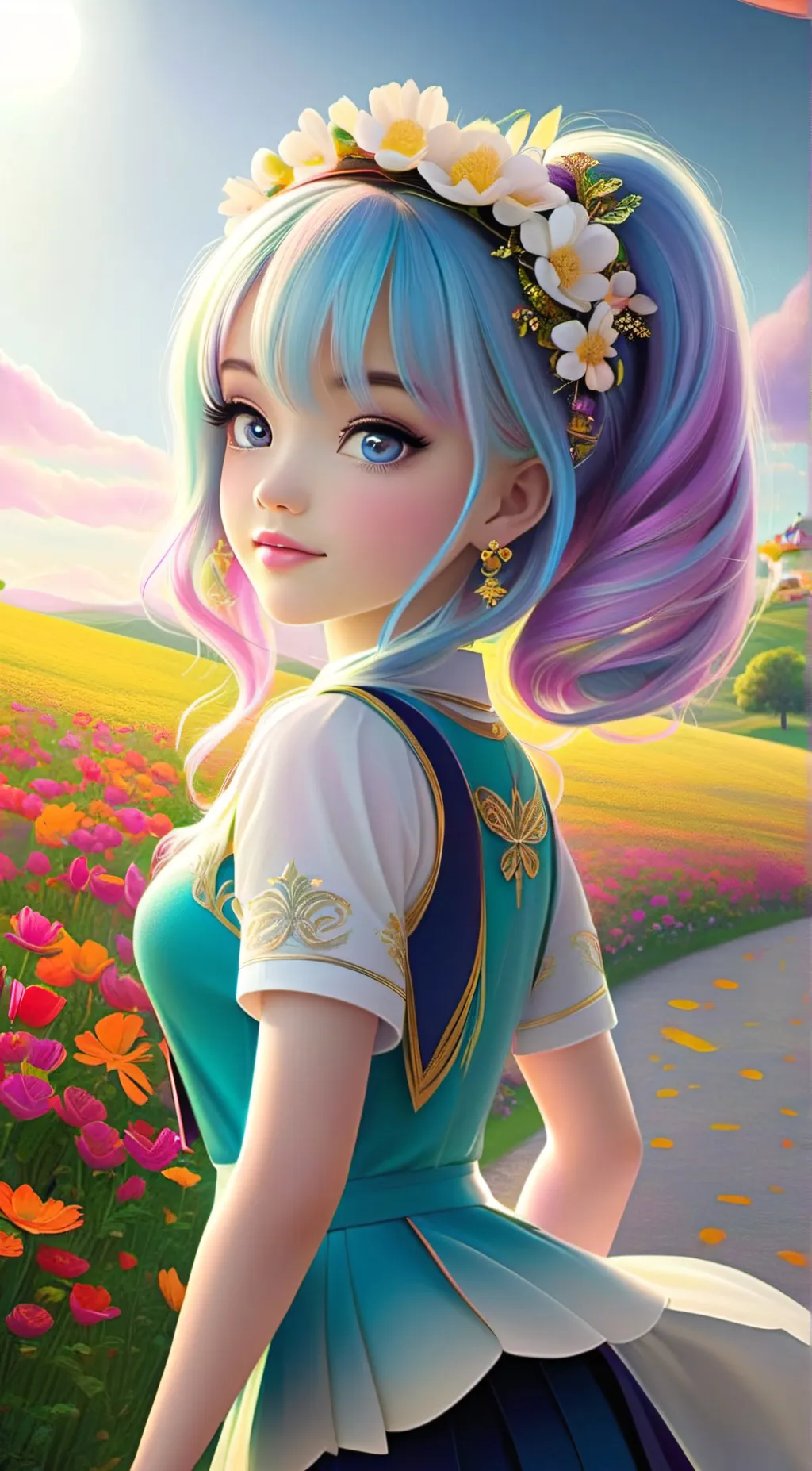 ai character: Violet background