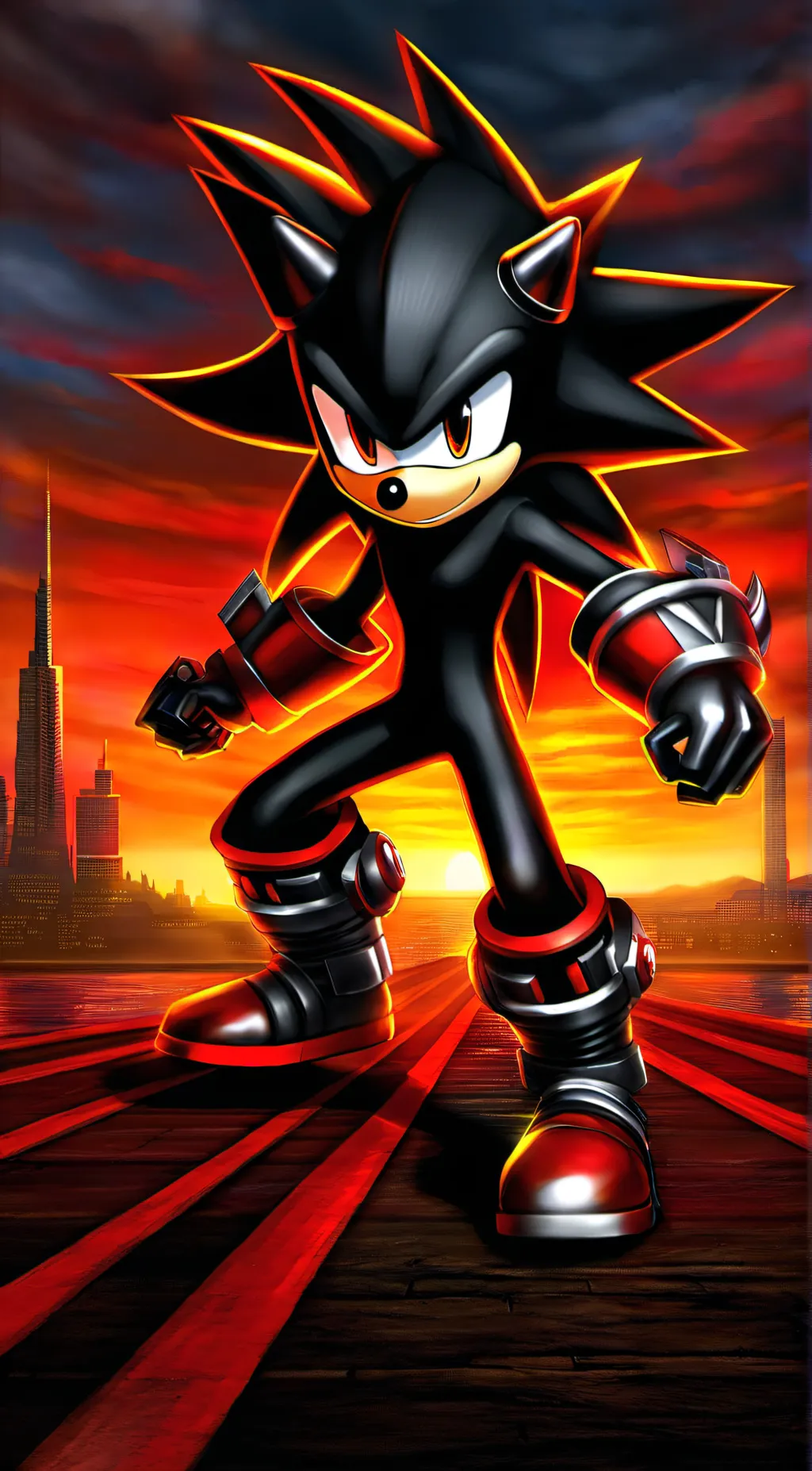 ai character: Shadow and eggman background