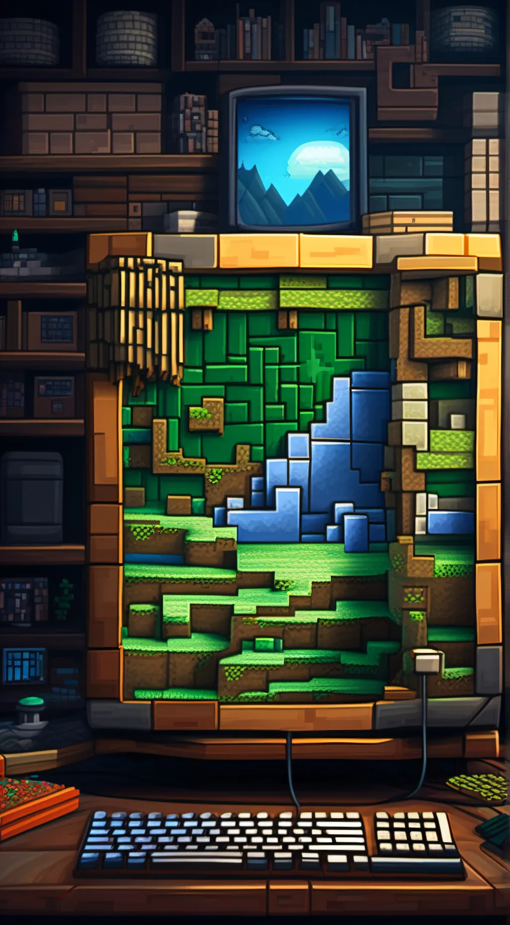 ai character: stream background