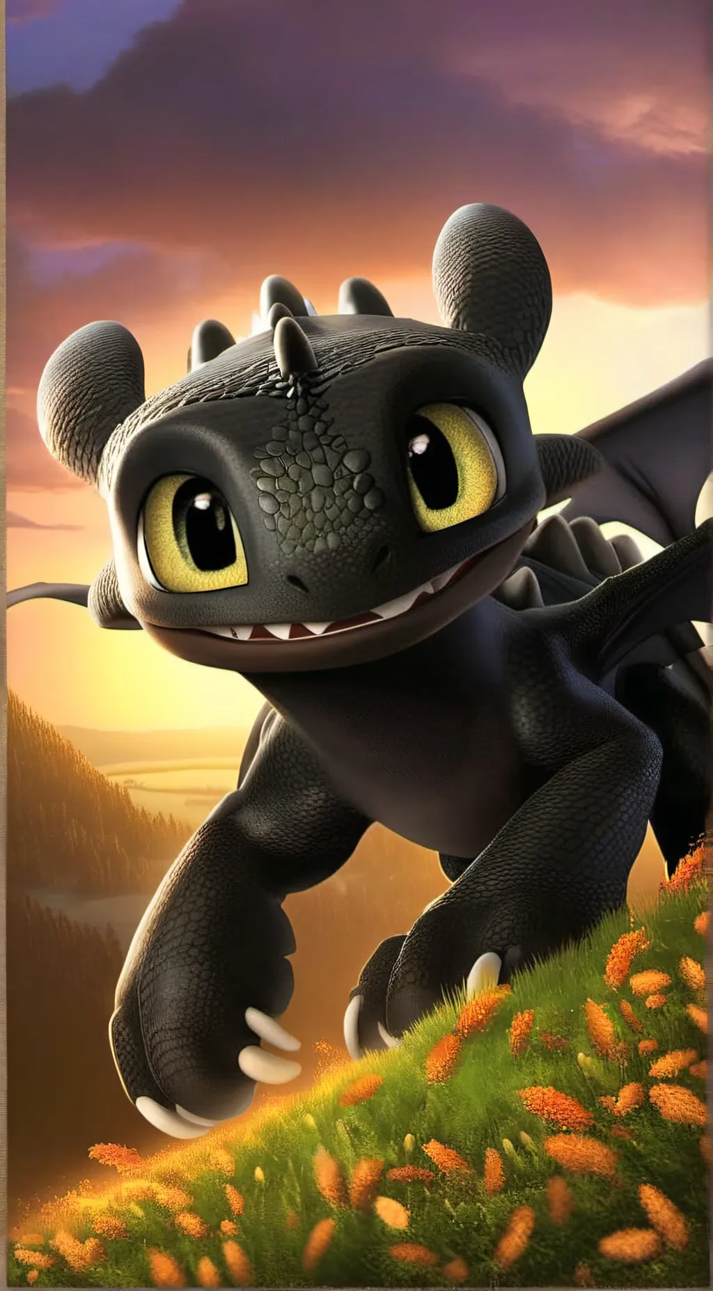 ai character: toothless  background