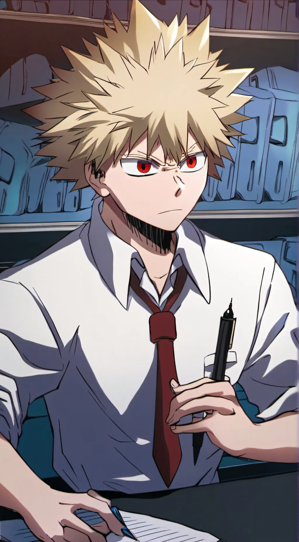 ai character: mha/bakugo:> background