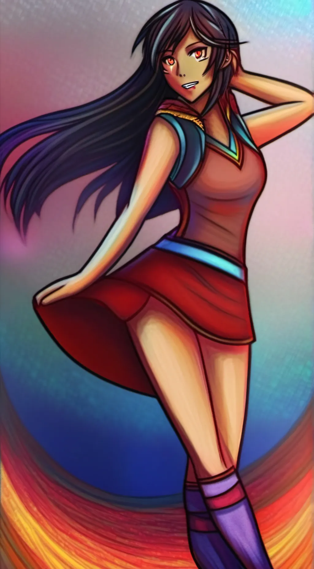 ai character: shady snowy background