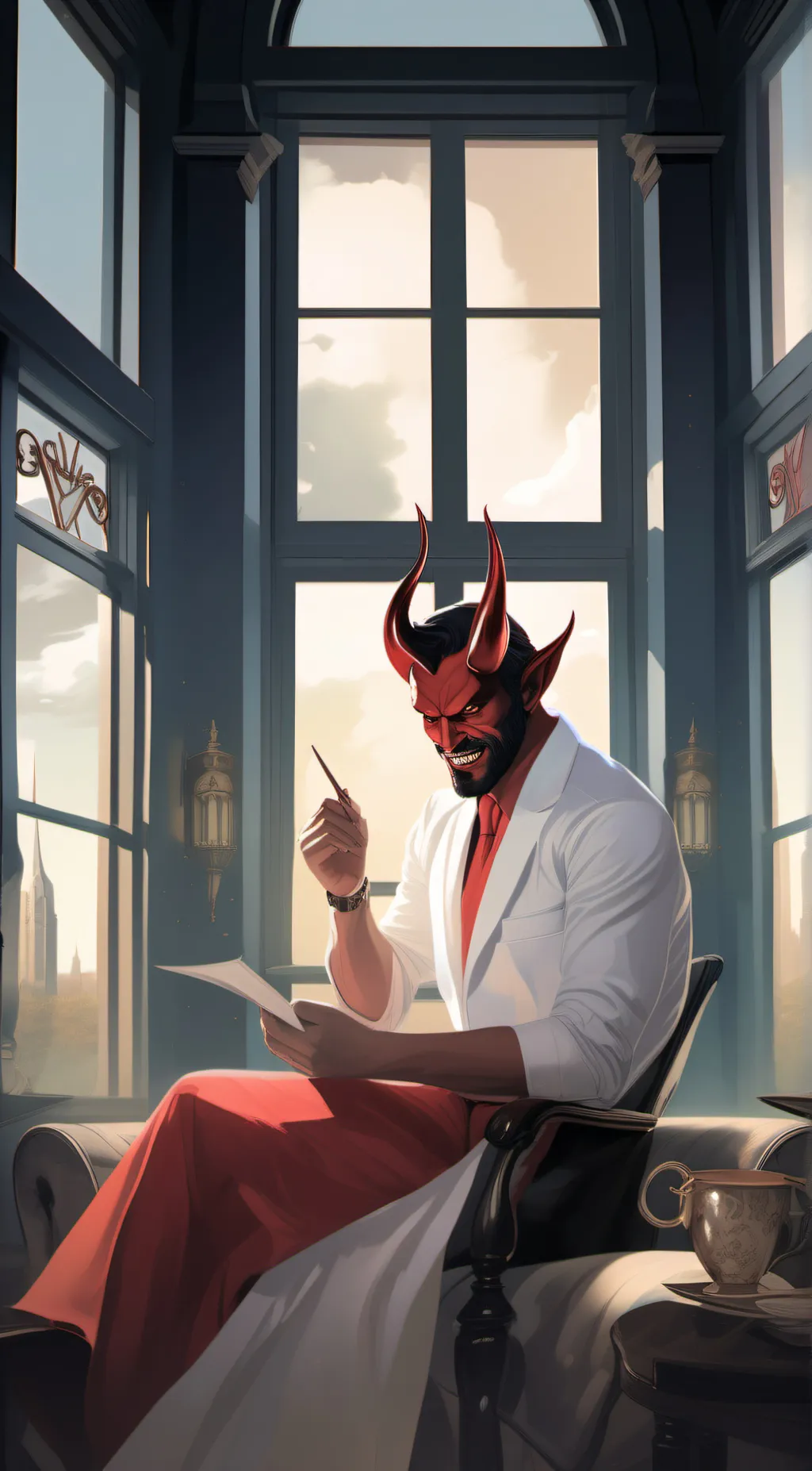 ai character: satin  background