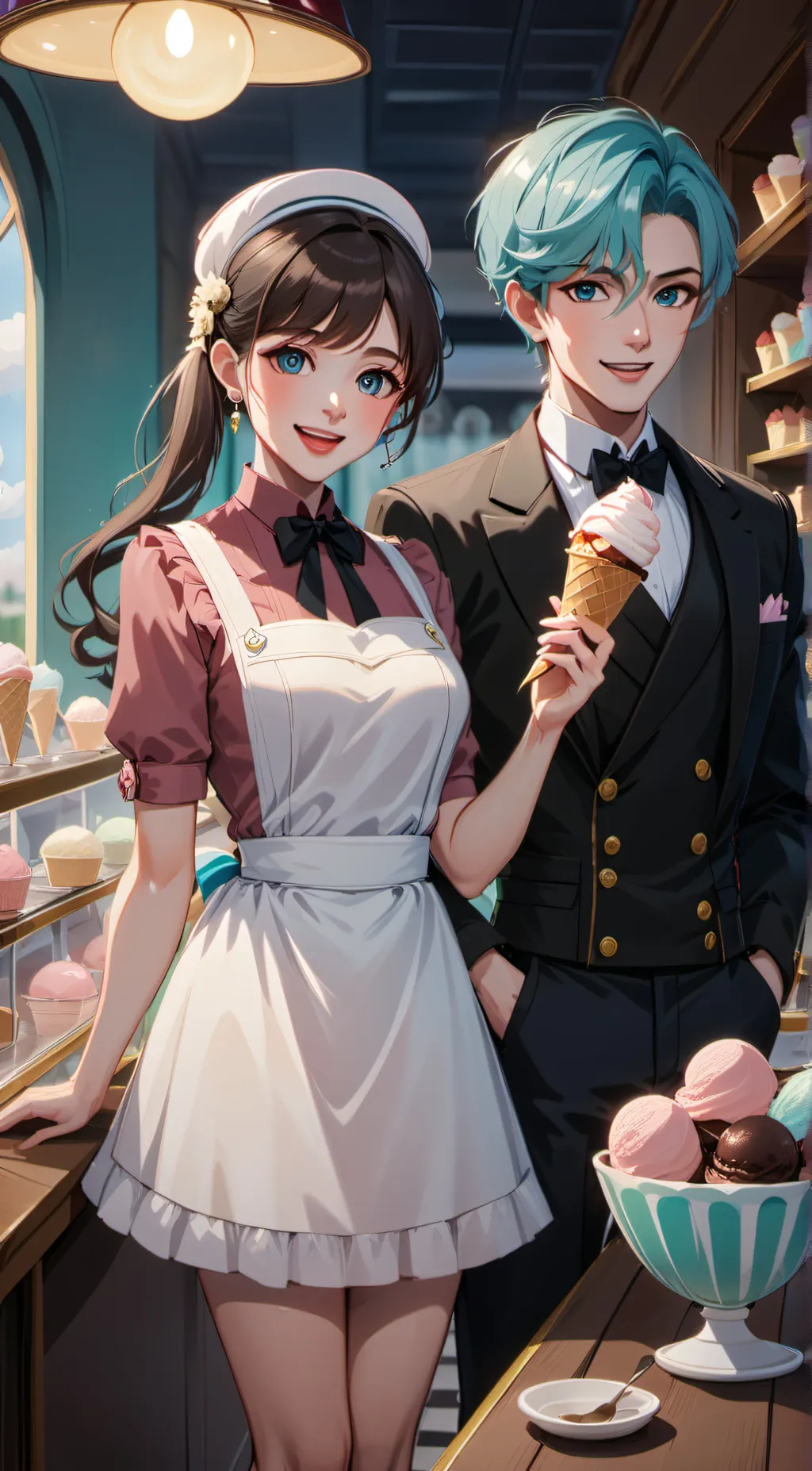 ai character:  Justin And Miley background