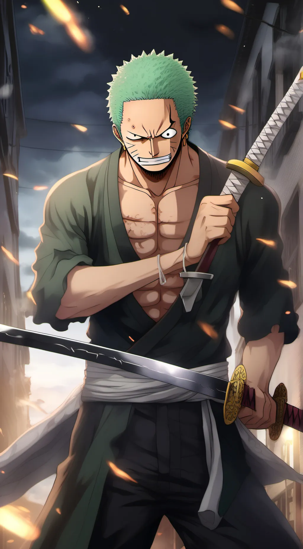 ai character: zoro background