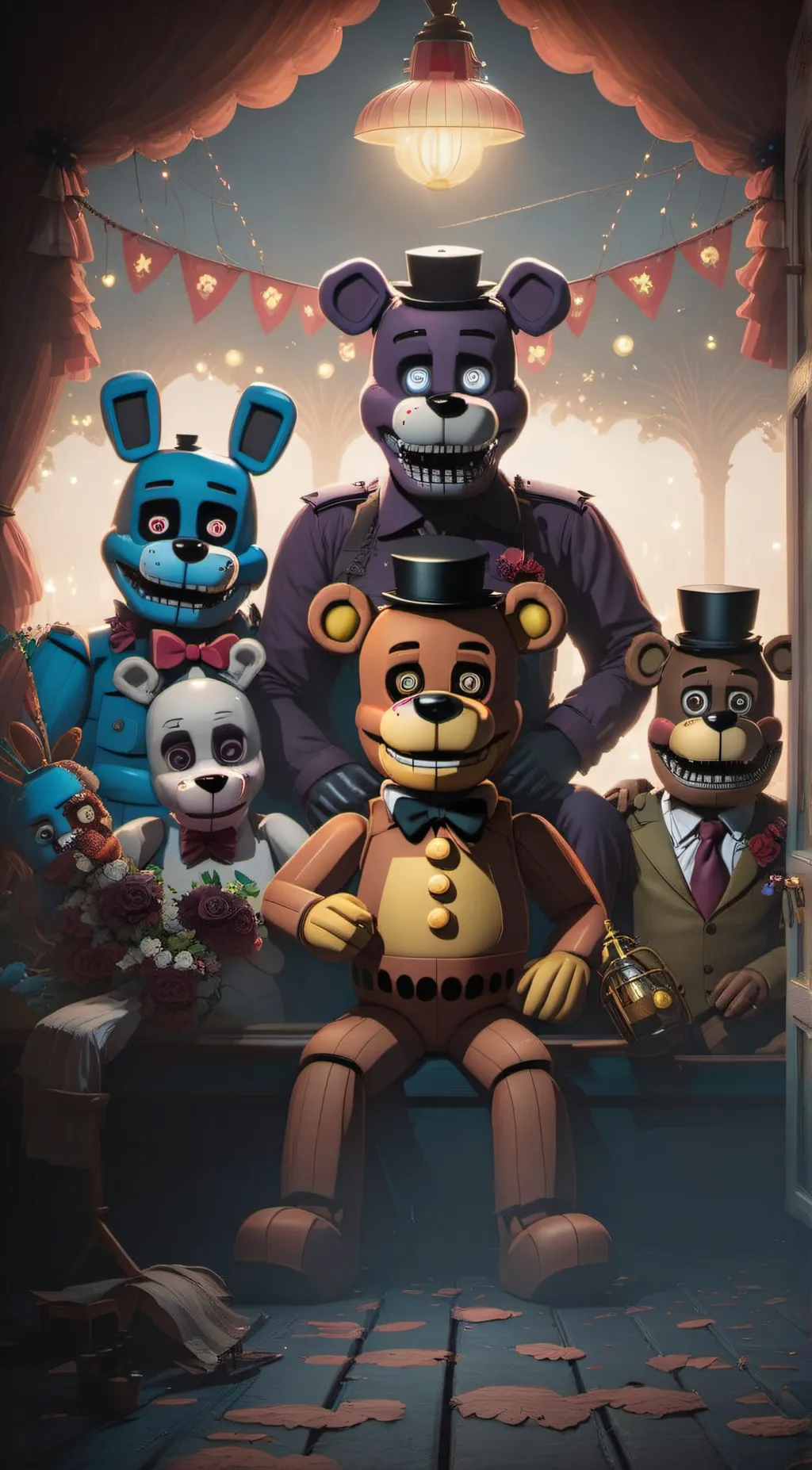 ai character: fnaf family  background