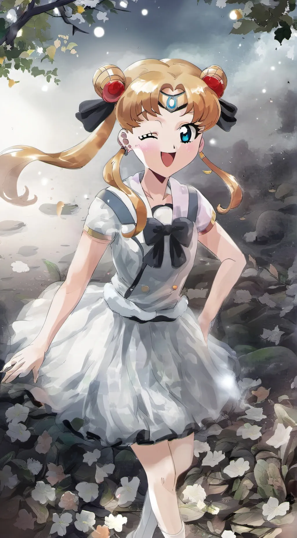 ai character: Sailor Moon  background
